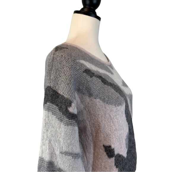 rag & bone Sinclair Sweater Pink Gray Wool Mohair Camo Print Jumper, Size S - Picture 7 of 13